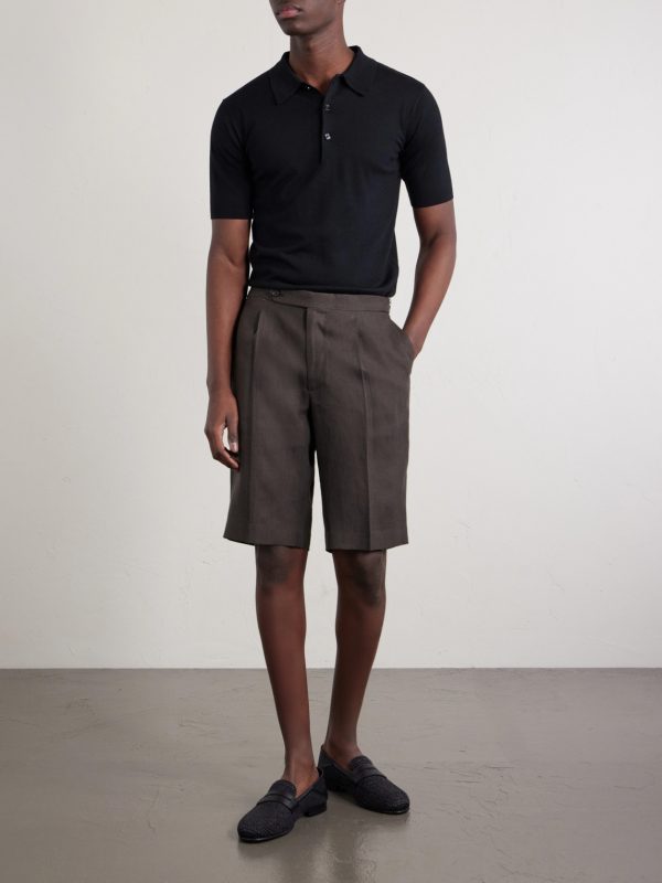 Straight-Leg Linen Shorts - OU Straight-Leg Linen Shorts - OU