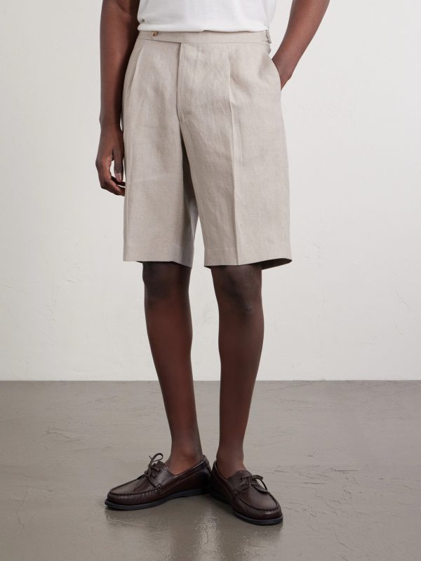 Straight-Leg Linen Shorts - FR