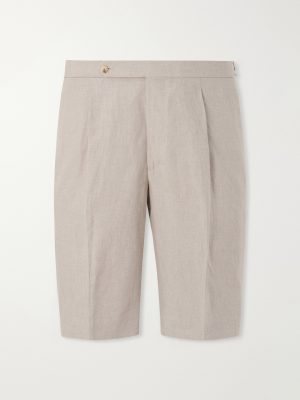 Straight-Leg Linen Shorts Straight-Leg Linen Shorts