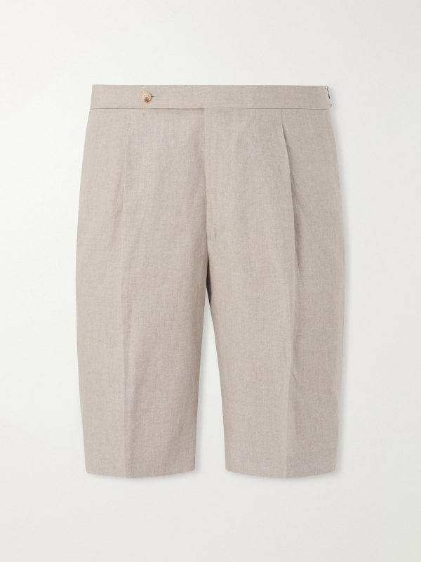 Straight-Leg Linen Shorts