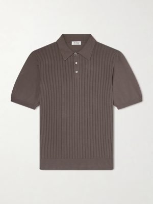 Ribbed Cotton Polo Shirt