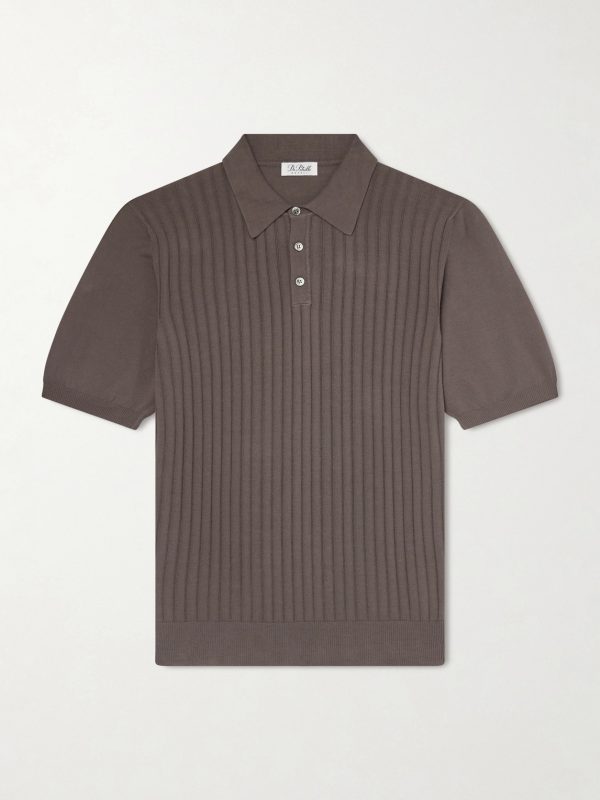 Ribbed Cotton Polo Shirt Ribbed Cotton Polo Shirt