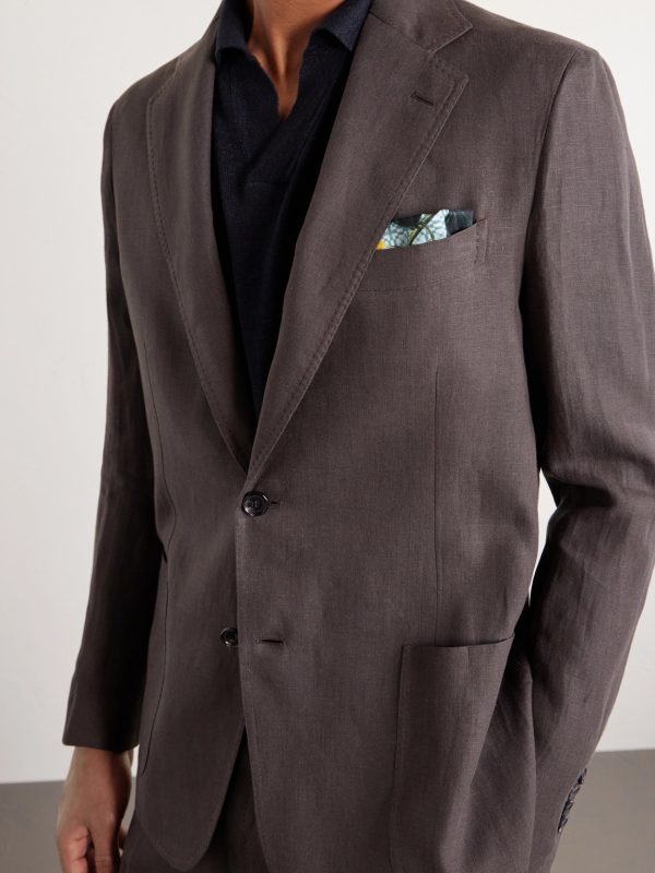 Linen Single-Breasted Suit Jacket - CU
