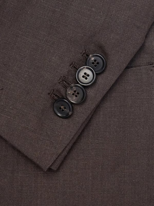Linen Single-Breasted Suit Jacket - E2