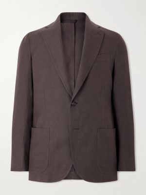 Linen Single-Breasted Suit Jacket