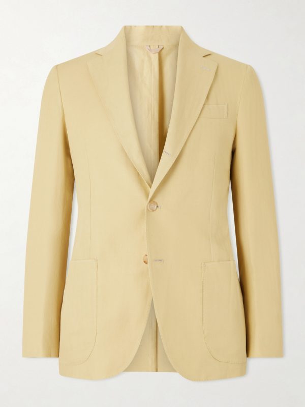 Linen and Cotton-Blend Blazer Linen and Cotton-Blend Blazer