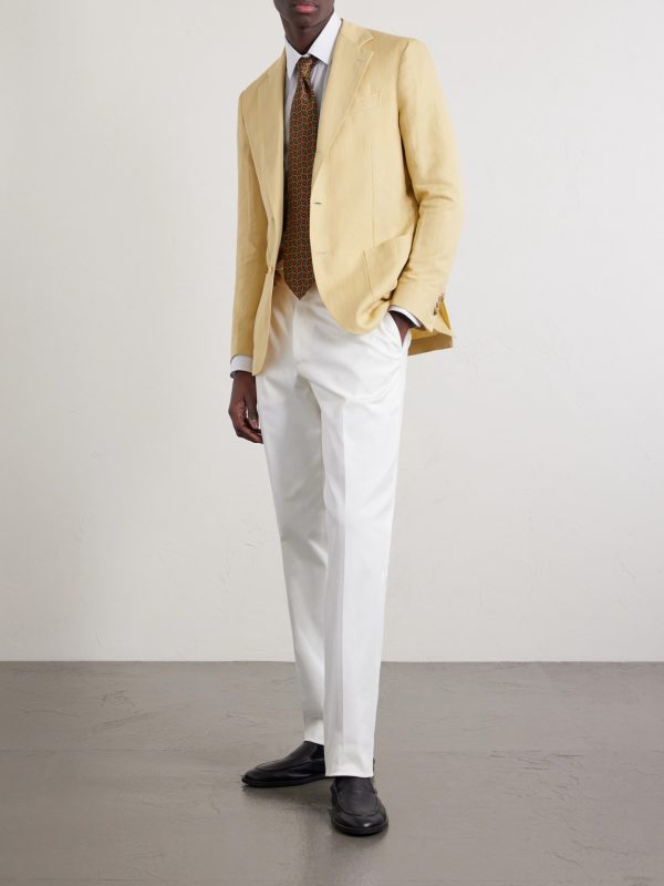 Linen and Cotton-Blend Blazer - OU Linen and Cotton-Blend Blazer - OU