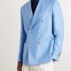 Double-Breasted Linen Blazer - FR Double-Breasted Linen Blazer - FR