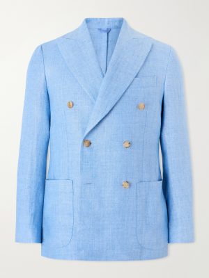 Double-Breasted Linen Blazer