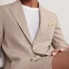 Linen Single-Breasted Suit Jacket - CU Linen Single-Breasted Suit Jacket - CU