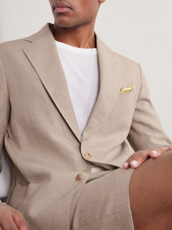 Linen Single-Breasted Suit Jacket - CU Linen Single-Breasted Suit Jacket - CU