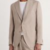 Linen Single-Breasted Suit Jacket - FR Linen Single-Breasted Suit Jacket - FR