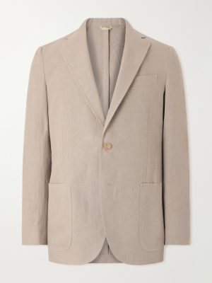 Linen Single-Breasted Suit Jacket