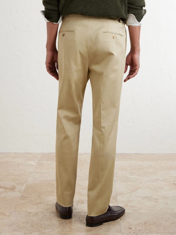 Straight-Leg Cotton-Blend Twill Trousers - BK