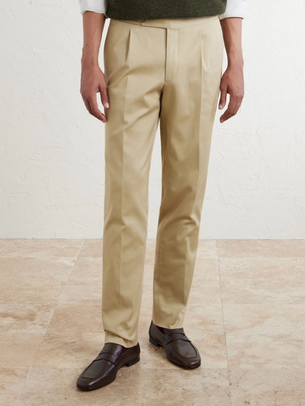 Straight-Leg Cotton-Blend Twill Trousers - FR