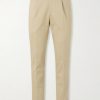 Straight-Leg Cotton-Blend Twill Trousers