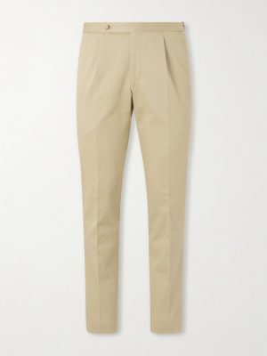 Straight-Leg Cotton-Blend Twill Trousers Straight-Leg Cotton-Blend Twill Trousers