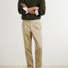 Straight-Leg Cotton-Blend Twill Trousers - OU