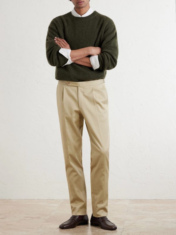 Straight-Leg Cotton-Blend Twill Trousers - OU
