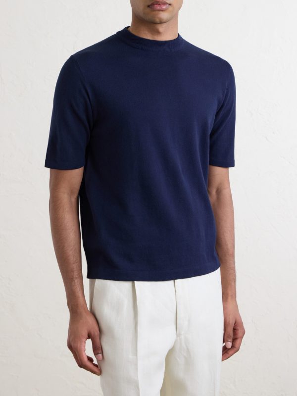 Knitted Cotton T-Shirt - FR Knitted Cotton T-Shirt - FR