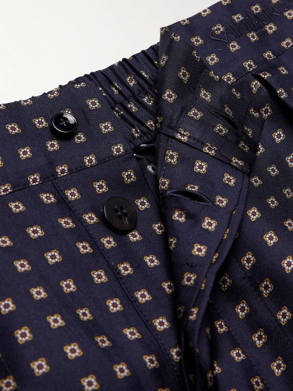 Straight-Leg Printed Silk-Twill Shorts - CU Straight-Leg Printed Silk-Twill Shorts - CU