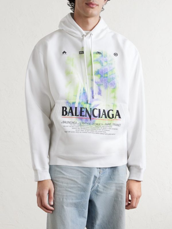 Oversized Printed Cotton-Jersey Hoodie - FR Oversized Printed Cotton-Jersey Hoodie - FR