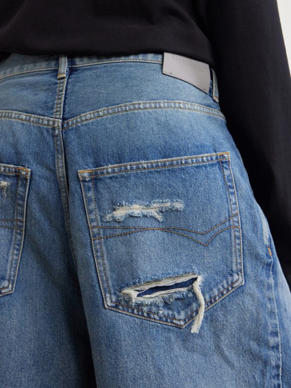 Wide-Leg Distressed Jeans - E1 Wide-Leg Distressed Jeans - E1