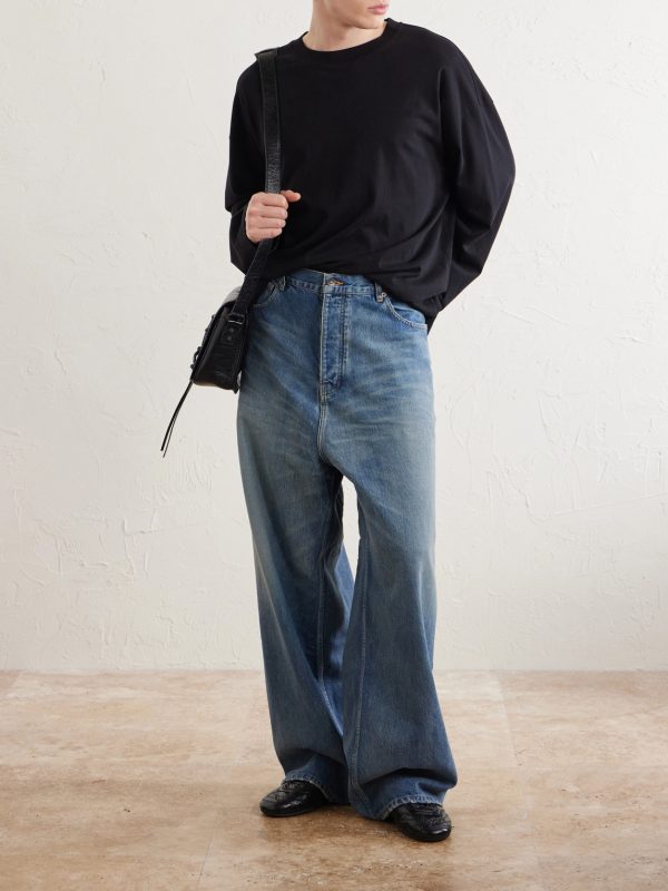 Wide-Leg Distressed Jeans - OU Wide-Leg Distressed Jeans - OU