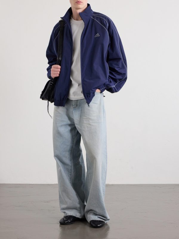 Logo-Print Cotton-Blend Track Jacket - OU Logo-Print Cotton-Blend Track Jacket - OU