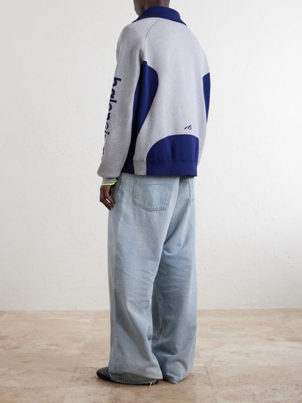Logo-Jacquard Cotton-Blend Zip-Up Sweater - BK Logo-Jacquard Cotton-Blend Zip-Up Sweater - BK