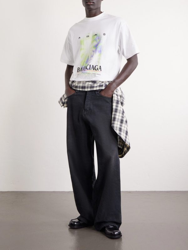 Oversized Printed Cotton-Jersey T-Shirt - OU Oversized Printed Cotton-Jersey T-Shirt - OU