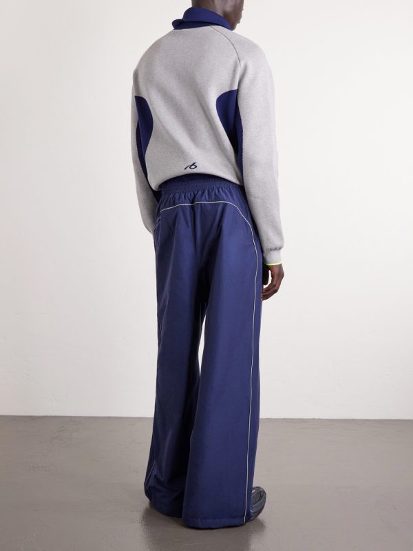 Wide-Leg Logo-Print Cotton-Blend Sweatpants - BK Wide-Leg Logo-Print Cotton-Blend Sweatpants - BK
