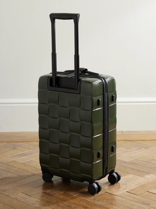 Odyssey 55cm Leather-Trimmed Intrecciato Polycarbonate Suitcase - BK Odyssey 55cm Leather-Trimmed Intrecciato Polycarbonate Suitcase - BK