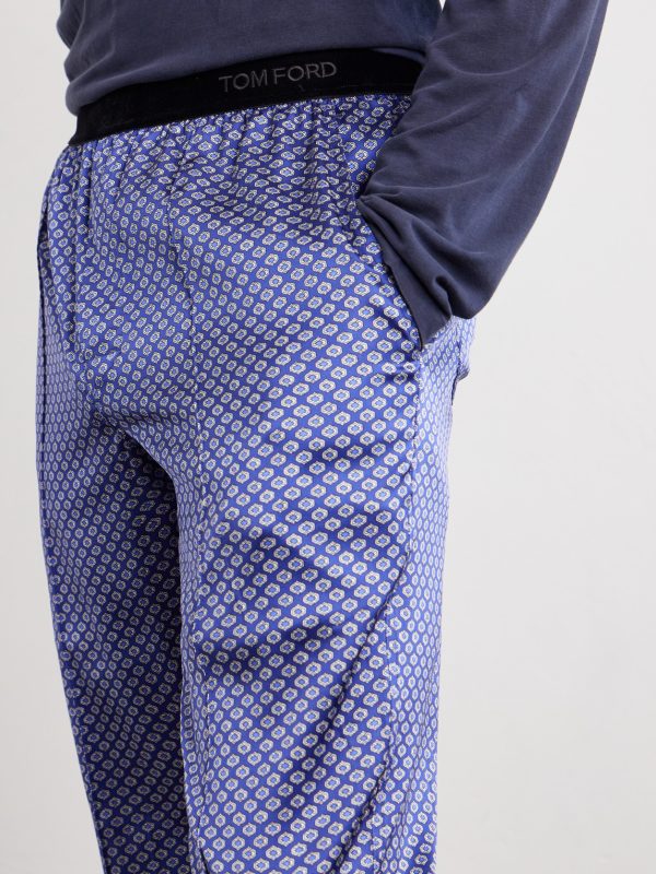 Printed Silk-Blend Satin Pyjama Trousers - CU