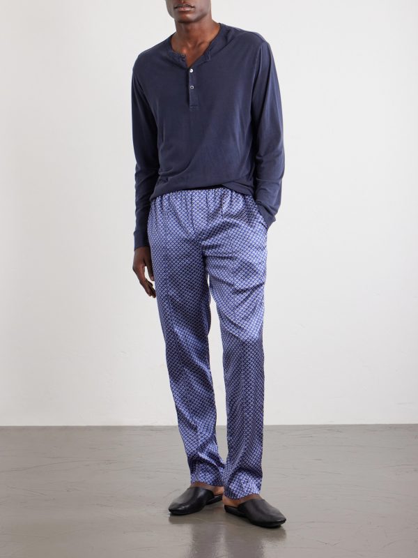 Printed Silk-Blend Satin Pyjama Trousers - OU