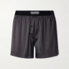 Silk-Blend Satin Boxer Briefs