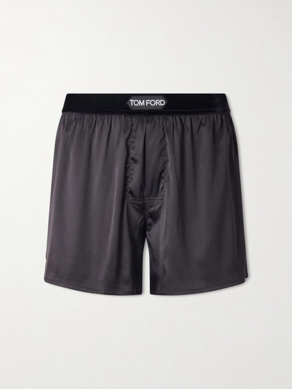 Silk-Blend Satin Boxer Briefs