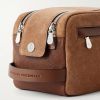 Leather-Trimmed Suede Wash Bag - CU