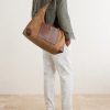 Leather-Trimmed Suede Tote Bag - OU Leather-Trimmed Suede Tote Bag - OU