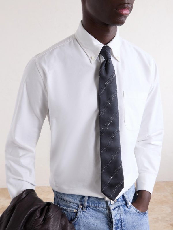 8cm Silk and Cotton-Blend Tie - FR 8cm Silk and Cotton-Blend Tie - FR