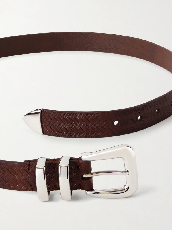 2cm Croc-Effect Leather Belt - E1 2cm Croc-Effect Leather Belt - E1