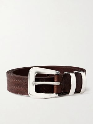 2cm Croc-Effect Leather Belt