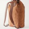 Leather-Trimmed Suede Backpack - BK