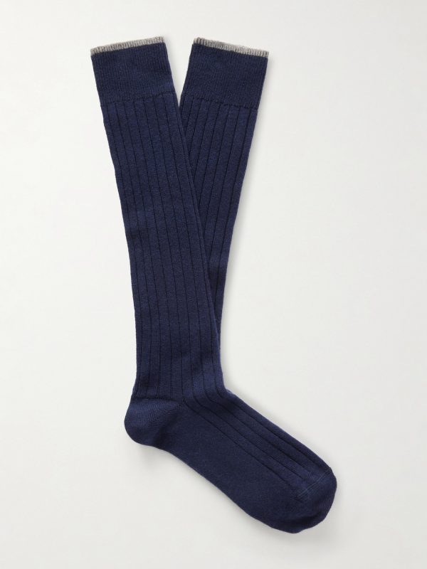 Ribbed Cashmere Socks