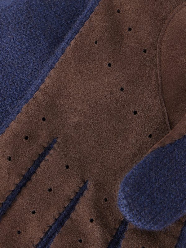 Suede-Trimmed Cashmere Gloves - CU