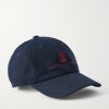 Logo-Embroidered Leather-Trimmed Cotton-Twill Baseball Cap Logo-Embroidered Leather-Trimmed Cotton-Twill Baseball Cap
