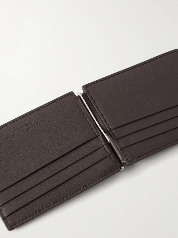 Logo-Debossed Leather Billfold Wallet With Money Clip - E1
