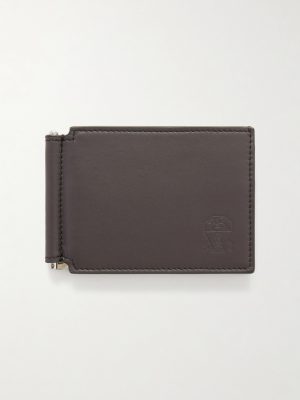 Logo-Debossed Leather Billfold Wallet With Money Clip
