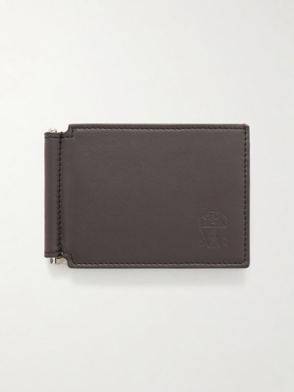 Logo-Debossed Leather Billfold Wallet With Money Clip
