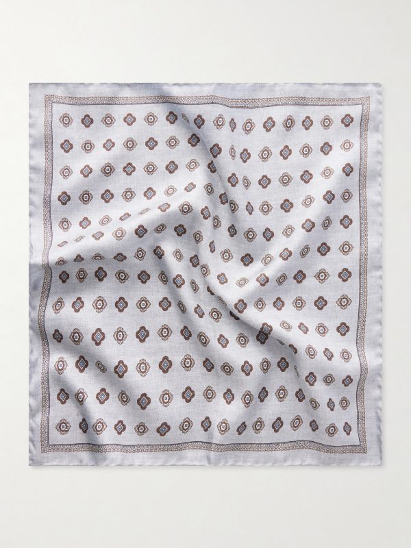 Printed Silk Pocket Square - FR
